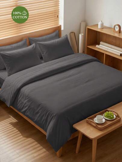 2/3pcs Solid Color Duvet Cover, Bedding Set, Cozy And Breathable Bedding Set, Skin-Friendly And Comfortable, Soft And Anti-Pilling, Stylish Home Textiles, Room Decor, Comforter Cover And Pillowcases, Quilt Core Not Included, Suitable For All Seasons, Multiple Colors Available, Machine Washable, Bed, Wedding, Bedroom Decor, Home Essentials