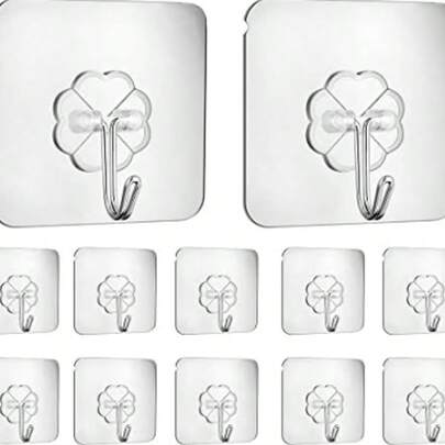 خطاطيف لاصقة من لاولينجسي، خطاطيف لاصقة ذاتية اللصق، خطاطيف لاصقة ذاتية مقاومة للماء وثقيلة الاستخدام لتعليق الملابس والمناشف والمفاتيح والديكورات في المنزل والمطبخ والحمام