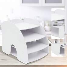 RainWeel Schreibtisch-Organizer Bürobedarf A4-Dokumentenablage für Schreibtisch Bücher Schreibtisch Organizer Dokumentenablage Büro-Organizer - Weiss - Übersicht 4