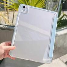 2025款11英寸平板电脑保护套,时尚智能Y型折叠支架保护套,高透明亚克力背板,方便DIY,优质PU皮革,自动休眠/唤醒功能,适用于2023款11英寸SE、2024款11英寸MatePad SE/MatePad 11.5S、A16平板电脑保护套 - 白冰藍 - 查看 4