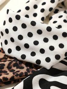 3 buc bentițe elastice cu imprimeu animal pentru femei, leopard, zebră, buline, elastice, bentițe de păr, moi, antiderapante, pentru yoga, fitness, călătorii și purtare zilnică, accesorii de păr de vară, vacanță - Multicolor - Vizualizare 2