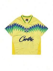 Men's American Street Hip-Hop Personality Color Block Number 18 Printed Short-Sleeved T-Shirt Men's And Women's Summer Sports Uniform Jersey - 715 Yellow - View 3