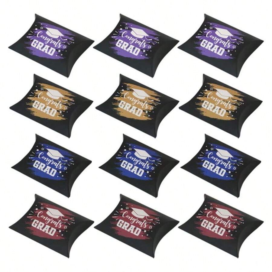 50个/包 毕业派对惊喜糖果枕形包装盒，毕业庆祝礼物巧克力糖果饼干包装盒 - 查看 1