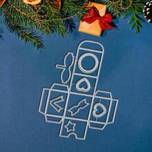 Creative Candy Gift Box Dies, DIY Scrapbooking Album And Embossing Stencil, Greeting Card Making Tool, Card Paper Cutting Crafts ,Gift Card Making Template Die Cuts. - Silver - View 4