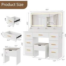 Vanities & Vanity Benches - White - View 2