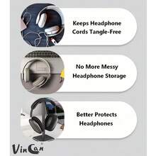 1pc Desktop Storage Rack Headphone Stand, Universal Aluminum Alloy Headphone Holder, Fashionable Headphone Hook - Multicolor - View 5