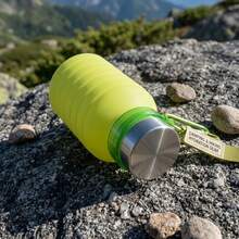 Collapsible Silicone Sports Water Bottle 550ml Large Capacity Leakproof Reusable Portable Foldable Water Cup With Carabiner For Outdoor Camping Hiking Gym Travel Daily Use - màu xanh lá - Xem 1