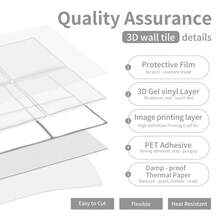 1/24片装防溅挡板自粘地铁砖，3D自粘墙砖，厨房浴室防溅板，防水浴室厨房贴纸，家居装饰 - 非常适合DIY厨房、浴室、洗衣房、房车和壁炉 - D-PBS-006 - 查看 10