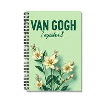 1 Peça Caderno Espiral com Padrão Floral no Estilo de Van Gogh, Bottom Verde Fresco com Flores Brancas Elegantes, Exibindo uma Vibração Artística. 100 Páginas de Alta Capacidade, Adequado para Trabalho, Estudo, Diário, Planejamento Diário ou Memorando. Ideal como Presente de Formatura ou Aniversário para Acompanhar sua Maravilhosa Escrita Diária. - C - Visão 3