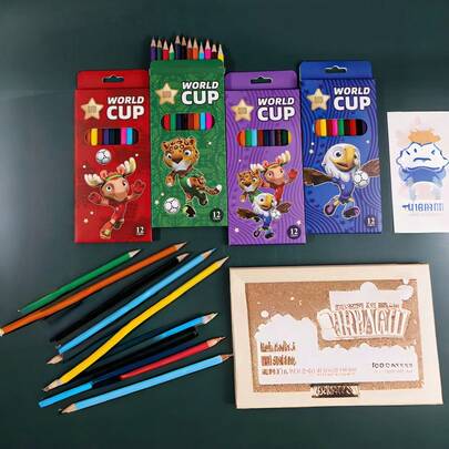 FIFA Cartoon Box Pencils For Football Party, Colorful Pencils For Football Party, Random Styles, Party Favors, Easter Gifts, Birthday Gifts, Birthday Parties, Party Supplies, 2B Pencil Set, Cute Cartoon