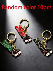 1pc/10pcs 2026 Graduation Keychain, Commemorative Graduation Gift Keyring, Unisex Alloy Oil Drop Graduation Cap Keychain, Graduation Ceremony Souvenir Gift, Backpack/Handbag Pendant, Daily & Holiday Accessory Gifts For Mother, Father, Graduation, And Teacher - Multicolor - View 12