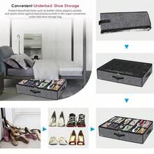 1pc/2pcs - Foldable Non-Woven Fabric Partitioned Dustproof Shoe Box, Suitable For Under-Bed Storage, Can Hold 12 Pairs Of Shoes, With Partitions And A Transparent Lid, Making It Very Convenient To Organize Shoes. - Multicolor - View 4