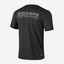 Skechers Nueva camiseta deportiva de manga corta de verano para hombre, ligera y transpirable. - Negro - Ver 2