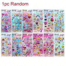 1/4pcs Set Random 3D Glitter Stickers, Self-Adhesive Shiny Craft Stickers With Shimmering Beads For DIY Decoration, Reusable Glitter Phone Case Stickers - Multicolor - View 12