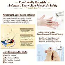 6pcs Official Disney Glow-In-The-Dark Disney Princess Mermaid Cartoon Nail Stickers, Children Nail Art Decals For Girls - Mint Green - View 3