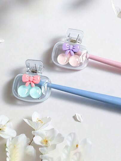 Cherry Pattern Portable Toothbrush Cover, Transparent Travel Toothbrush Storage Box, Toothbrush Head Protection Clip, Toothbrush Storage Clip, Toothbrush Dust Cover, Portable Design For Easy Carrying, Dust Cover, Suitable For Couples, Friends, Family, Teachers, Travel Enthusiasts As Gifts, Essential For Families, Dormitories, Vacations, Suitable For Birthdays, School Starts, Weddings, Mother's Day, Easter And Other Occasions, Essential For Spring And Summer