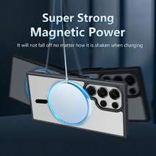 超薄透明无线充电手机壳，兼容三星 Galaxy S26、S25、S24、S23、S22 Ultra、Plus、A15、A35、A55、A16、A36、A56、A17、A07 - 黑色 - 查看 4