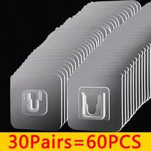 1-50对双面自粘墙钩，强力粘性，透明无痕，适用于厨房卧室墙面收纳 - 彩色 - 查看 17