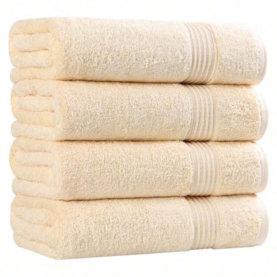 Superior Collection Long-Staple Combed Cotton 4-Piece Bath Towel Set Canary - Canario - Ver 1