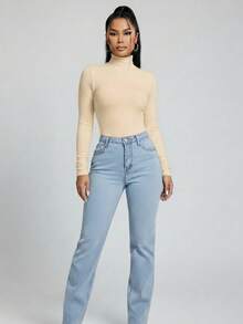 Kit Of 3 Stylish Women's Premium Ribbed Turtleneck Sweaters With Warm, Long Sleeves, Base Layer, For Winter, Copa Brasil, Core - Beige, Black and White - View 2