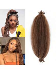 FULCRUM 12/18/24/30 pouces Cheveux Afro Twist 1/6 paquets Noir naturel Cheveux de torsion Marley Crochet pour femmes Pré-séparés Cheveux Twist Afro Printemps Gonflés Pré-ébouriffés Cheveux Twist Printemps pour Faux Locs Extensions de cheveux synthétiques - Tabac - Voir 15