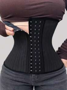 Ladies' Latex Waistband With Buckles, Sports Waist-Cinching And Belt-Tightening Belt, Tight Restraint Belt - Black - View 2