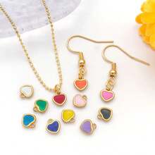 3个心形珐琅吊坠 不锈钢珐琅心形吊坠 迷你心形情人节吊坠 带环 DIY饰品制作手链 - 愛心 - 查看 6