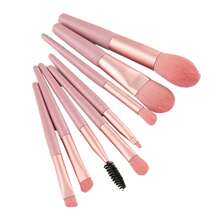 8PCS Professional Makeup Brush Set With Makeup Sponges, Includes Powder, Blush, Highlighter, Eyeshadow, Eyeliner & Mascara Brushes, Oblique & Round & Triangle Sponges, Complete Cosmetic Brush Kit With Bag, Ideal Beauty Gift & Free Gift - Mini Makeup Brushes - View 10
