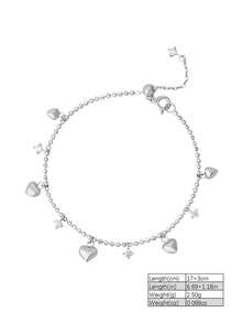 1pc Romantic S925 Sterling Silver Zirconia Stone Bracelet, Exquisite Jewelry, Gift For Women, Girlfriend, Ladies Jewelry, Wedding Engagement Bride Jewelry - Love - View 4