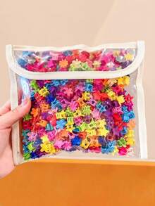 50个/套多款式迷你发夹套装，简约百搭发饰组合，包含花朵、字母、几何图案等多种形状——适合女性和女孩，可轻松搭配日常、休闲、时尚造型，为发型增添精致感。 - 彩色 - 查看 12