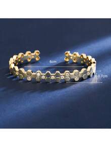 1件女士手链，高端闪亮合成锆石经典款式个性化百搭开口手镯，适合作为礼物和日常佩戴 - [更好品質]手鐲 - 查看 7