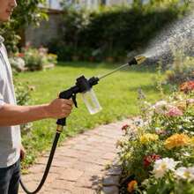 高压花园水管可伸缩魔术柔性25-150米芝麻颗粒管道花园农场灌溉洗车枪 - A - 查看 11