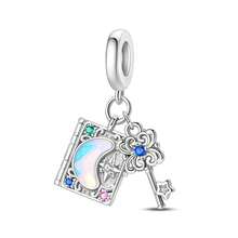 A Silver Plated Snowflake Glass Bead Crystal Bottle Love Pendant Suitable For 3mm Bracelets, DIY Bead Bracelets, Women's Fashion Jewelry, Holiday Birthday Gifts - Multicolor - View 16