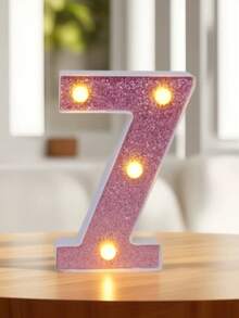 1個 16cm 創意家居裝飾 LED 粉色字母燈，室內桌面裝飾 0-9 數字燈，字母跑馬燈，婚禮求婚週年紀念生日派對裝飾字母與數字燈，女孩臥室裝飾字母燈 - 深粉紅色 - 查看 30