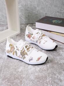 新款女士休闲运动鞋，软底运动鞋，运动休闲鞋，平行贸易 - 黃色 - 查看 4