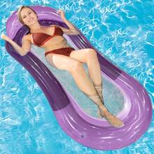 1 chiếc phao bơi bơm hơi, kiểu dáng ombre trơn có tựa đầu, thích hợp để nghỉ ngơi trên nước, hồ bơi, bãi biển, tiệc tùng, làm ghế thư giãn, phao bơm hơi, phao bơi, bè bơi - Phao bơi - Xem 8