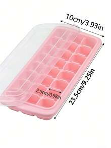 1/2Pcs 24 Grids Silicone Ice Cube Tray Maker, Ice Cube Tray With Removable Spill-Proof Lid, Stackable, Kitchen Tool, Stackable Ice Cube Molds, Suitable For Cocktails, Coffee - Multicolor - View 3