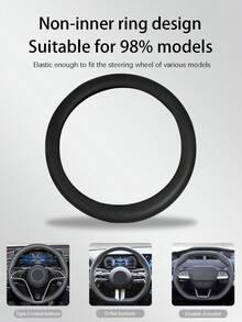 1pc Thin Silicone Car Steering Wheel Cover, Anti-Slip Anti-Sweat Abrasion Resistant Universal Steering Wheel Silicone Sleeve - Multicolor - View 5