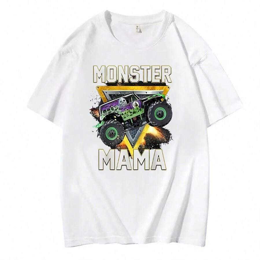 Monster Truck Mama Monster Truck Are My Jam Truck Lovers T Shirt - trắng - Xem 1