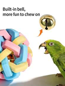 Bolas Saltitantes Coloridas com Apito para Cães, Gatos e Pássaros, Brinquedos de Borracha Macia para Animais de Estimação com Sino, Bolas Coloridas de Macarons para Limpeza de Dentes, Trituração e Exercício de Bico, Bolas Interativas de Brincadeira para Filhotes, Gatinhos, Papagaios e Pequenos Animais de Estimação - Multicolorido - Visão 4