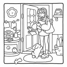 30页少女日记涂色书，温馨放松的北欧风（Hygge）主题简易设计，描绘宁静场景中的女性和可爱女孩的日常活动，适合放松身心，也是复活节、母亲节、圣诞节和生日的理想礼物。 - Girly Diaries - 查看 8
