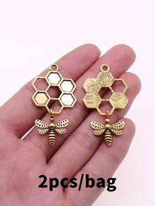 2pcs 46x25mm Honey Bee Charms Pendant For DIY Jewelry Making Necklace Keychain Phone Chain Bracelet Making Accessories Handmade Craft Making Findings - Bee - View 14