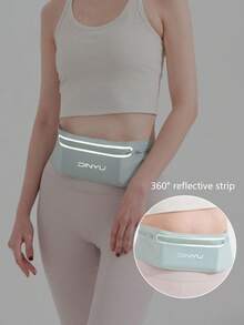 男女通用跑步腰包 - 轻便反光手机袋，带3个口袋，可调节隐形健身腰包，适合夜间和清晨慢跑、徒步旅行、健身房 - 耐用的男女通用设计，跑步配件，时尚运动外观，安全拉链闭合 - 彩色 - 查看 5