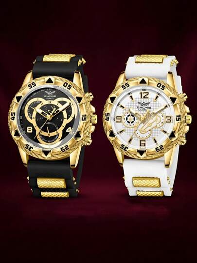 2Pcs Men's Quartz Watch Combination Set For Business, Leisure, Sports, Minimalist Retro Dial For Daily Wear, Business Party Decoration Or Festival Gifts For Friends Or Fathers