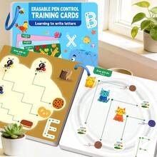 A Set Of Brain Training Exercises For Lines, Numbers, And Letters With Fine Motor Control Practice Sheets-Richly Illustrated Pages-A Comprehensive Guide For Pencil Control And Drawing Education | Learn Handwriting Techniques, Erasable Children's Writing Stickers, Back-To-School Gifts, Birthday Presents, And 11 Additional Holiday Items (Includes 1 Eraser And 2 Pencils), Designed To Enhance Focus And Cognitive Abilities - Multicolor - View 9