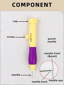 1pc/2pcs/4pcs DIY Embroidery Punch Needle, Adjustable Length Punch Needle With 3 Interchangeable Needle Tips - A - View 11