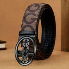High-End GOOD Letter Buckle Men's Fashion Letter G Plaid Belt, Automatic Buckle Casual For Middle-Aged - Multicolor - View 4