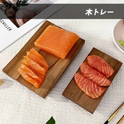 Khay gỗ hồng mộc, đĩa trưng bày sushi sashimi, khay đựng dao nĩa, khay đựng cá hồi, thích hợp để trưng bày bánh mì và bánh ngọt trong tiệm bánh, đế lót ly quán cà phê, dễ lau chùi, bề mặt nhẵn mịn.