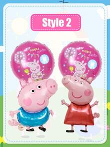 MASSDI Peppa Pig Cartoon Cute Birthday Party Decoration Set - Peppa Pig Balloon Set, Suitable For Wall Decor Background And Balloon Decor For Birthday Celebration Party - 1pc(random color) - View 5