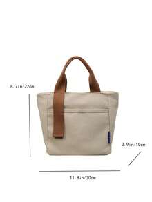 Túi tote vải canvas nhẹ, màu trơn, dung tích lớn, nhiều ngăn, kiểu dáng giản dị, phù hợp cho sinh viên đại học và sinh viên, túi đựng cơm trưa tiện dụng khi đi chơi, mua sắm, đi làm, du lịch, nghỉ mát, túi đa năng cho mẹ. - Nhiều màu - Xem 13